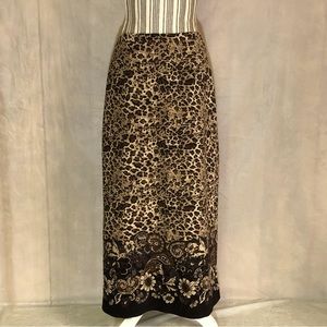 Kim Roger’s Signature Leopard and Floral Print Maxi Skirt